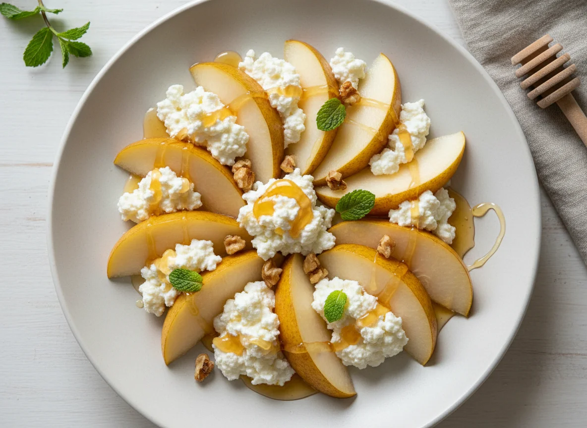 Pear and Cottage Cheese Salad with Honey photo