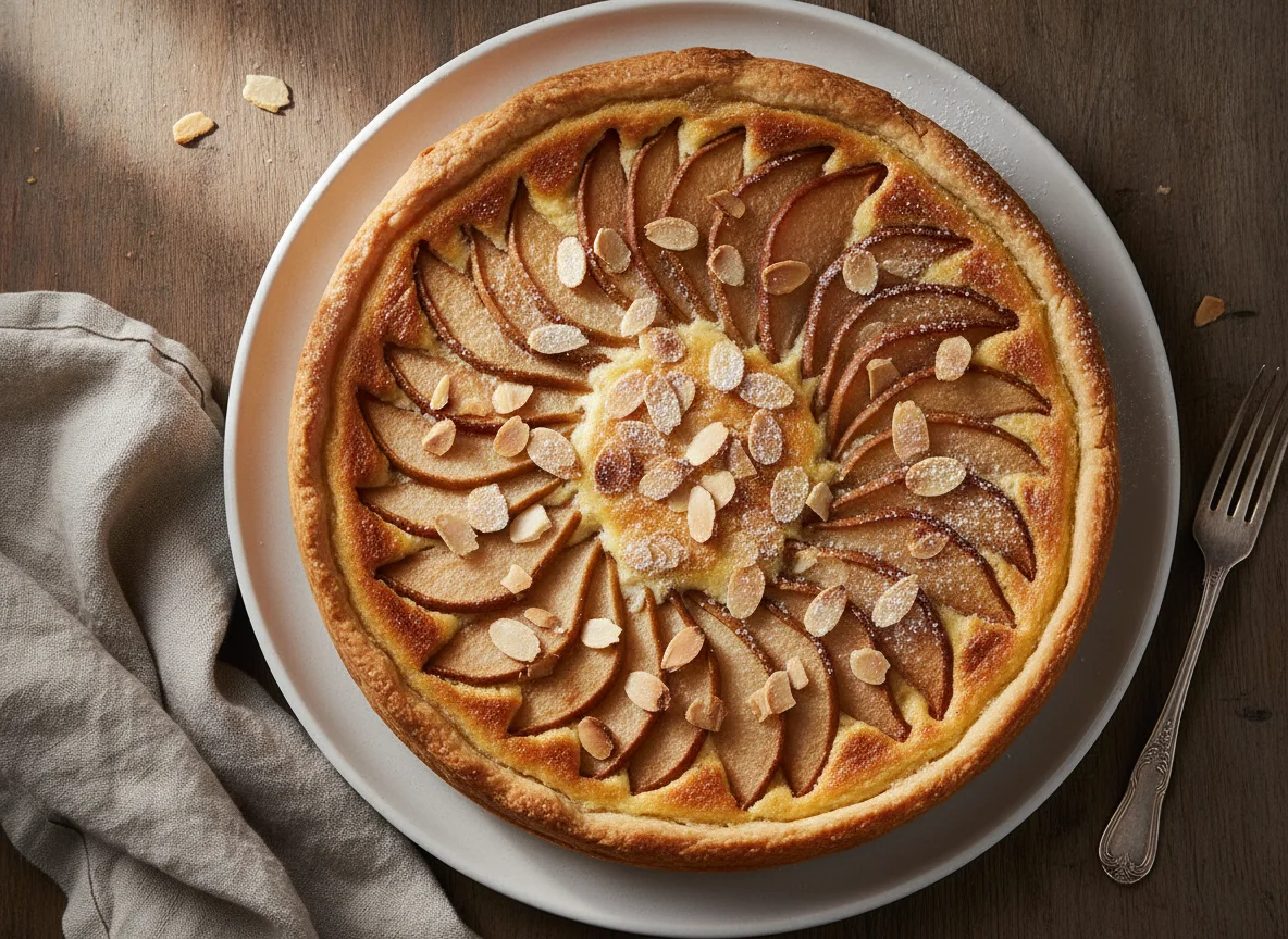 Pear frangipane tart photo