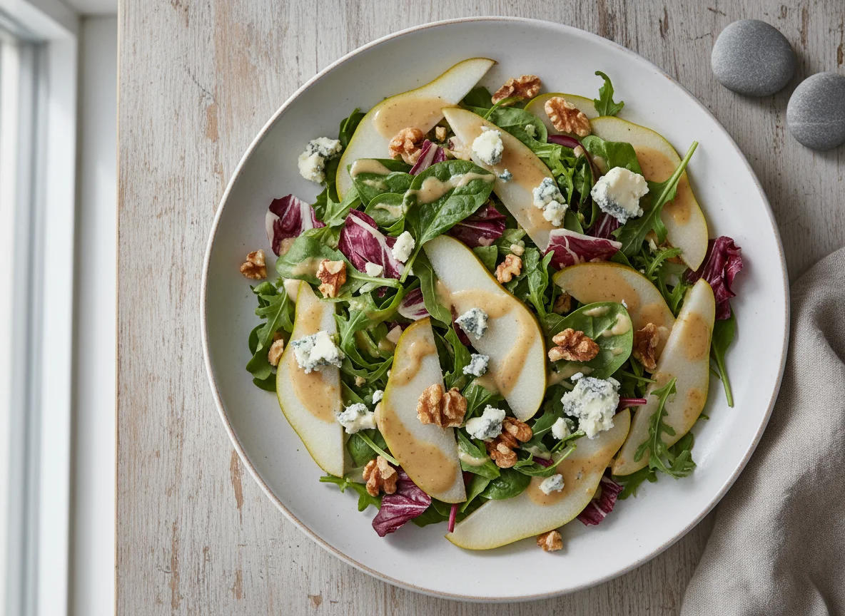 Pear, Walnut, and Blue Cheese Salad photo