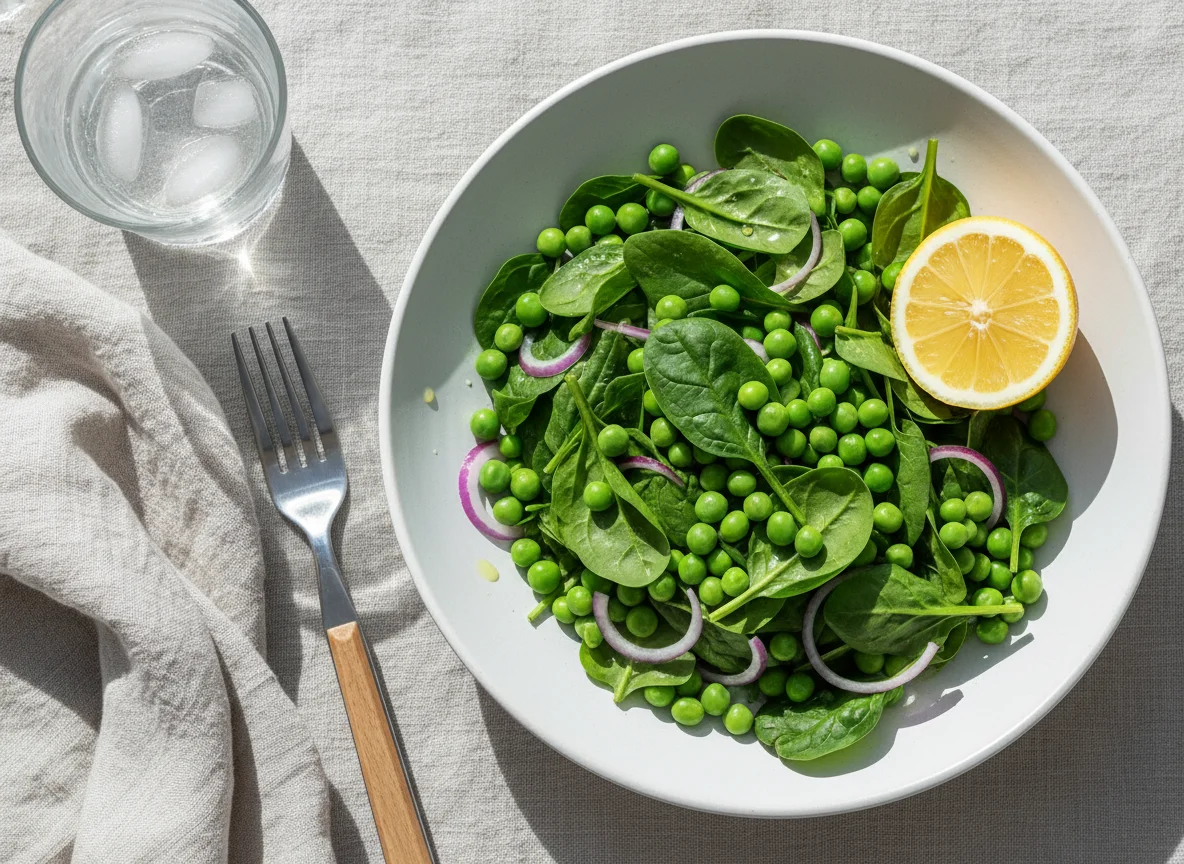 Peas and Salad with Lemon photo
