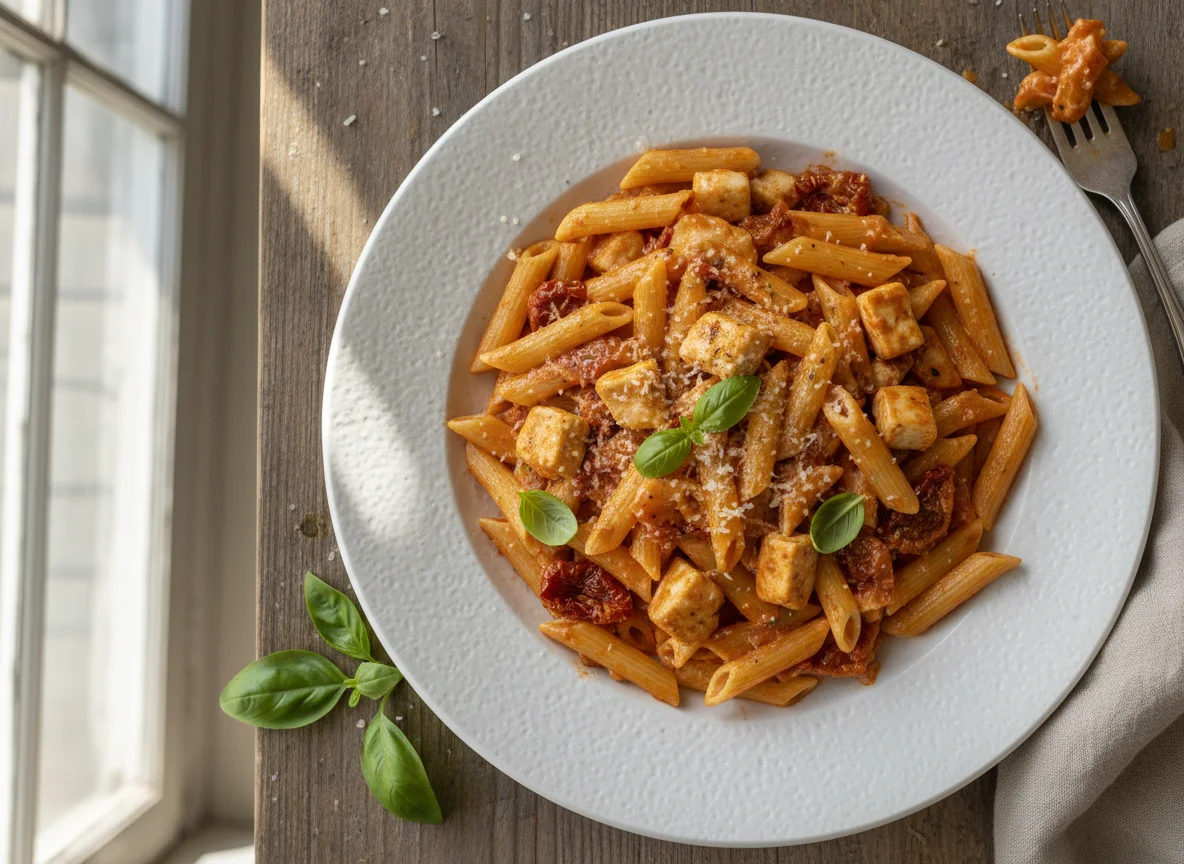 Penne Pasta with Creamy Chicken Sauce photo
