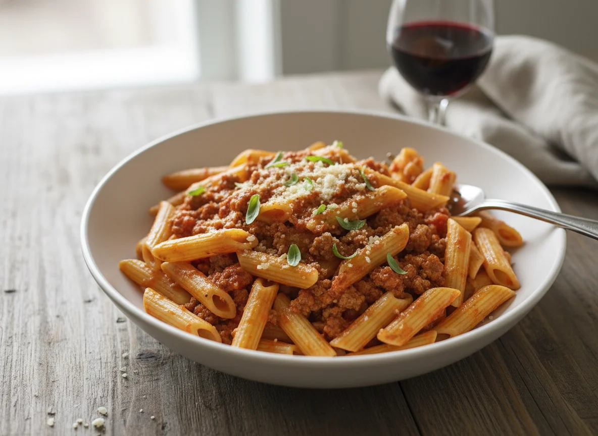 Penne Pasta with Creamy Tomato Sauce photo