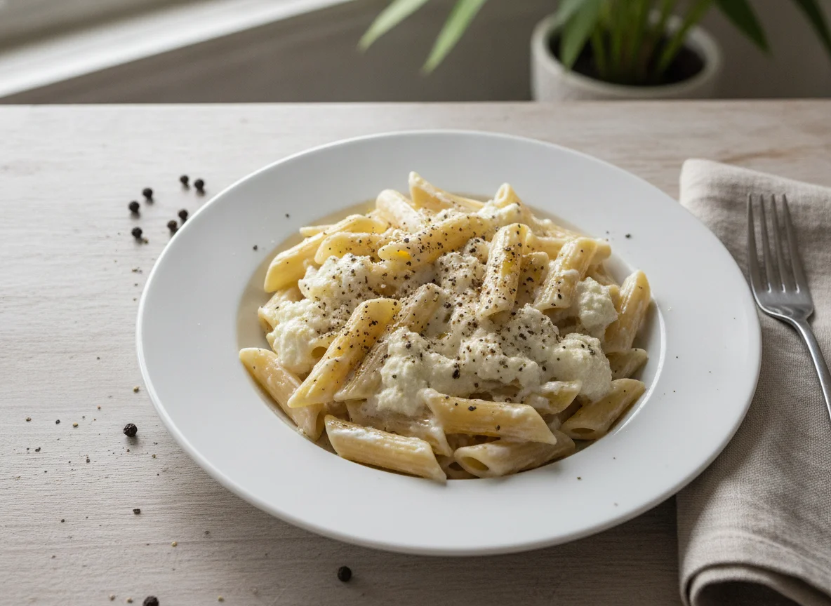 Penne with Ricotta and Black Pepper photo
