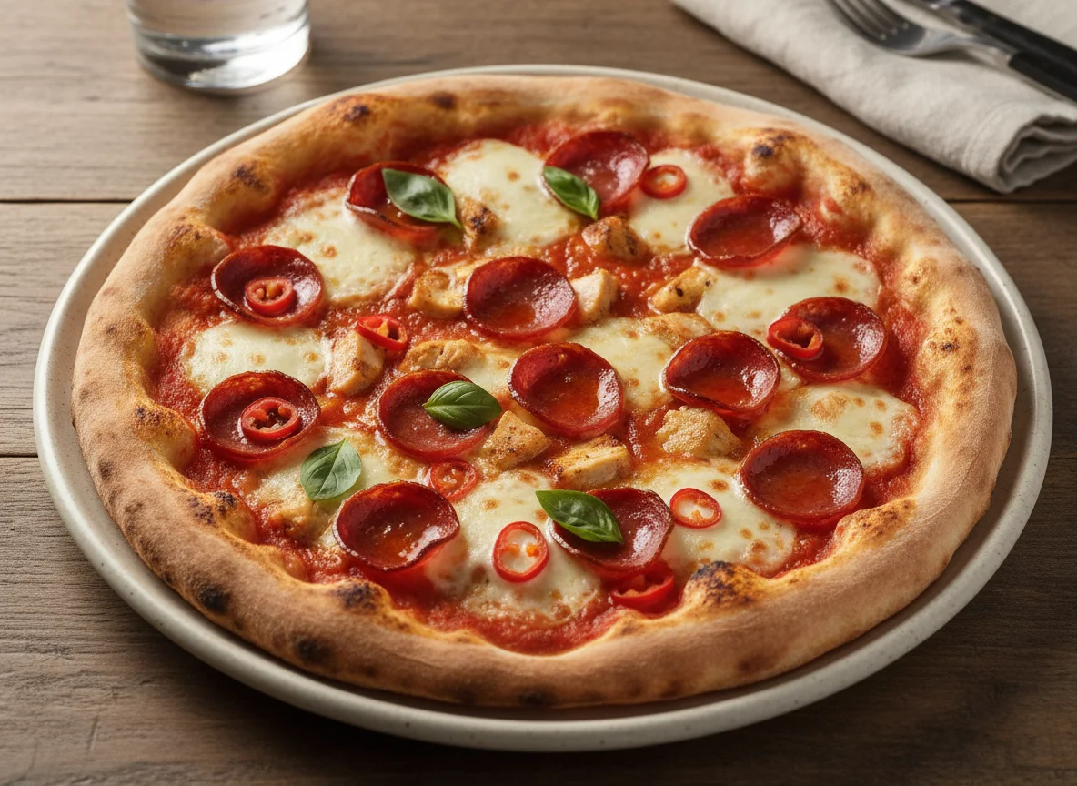 Pepperoni and Chilli Pizza photo