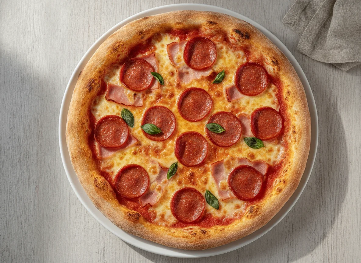 Pepperoni and Ham Pizza photo