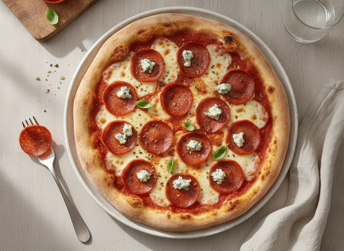 Pepperoni and Mozzarella Pizza photo