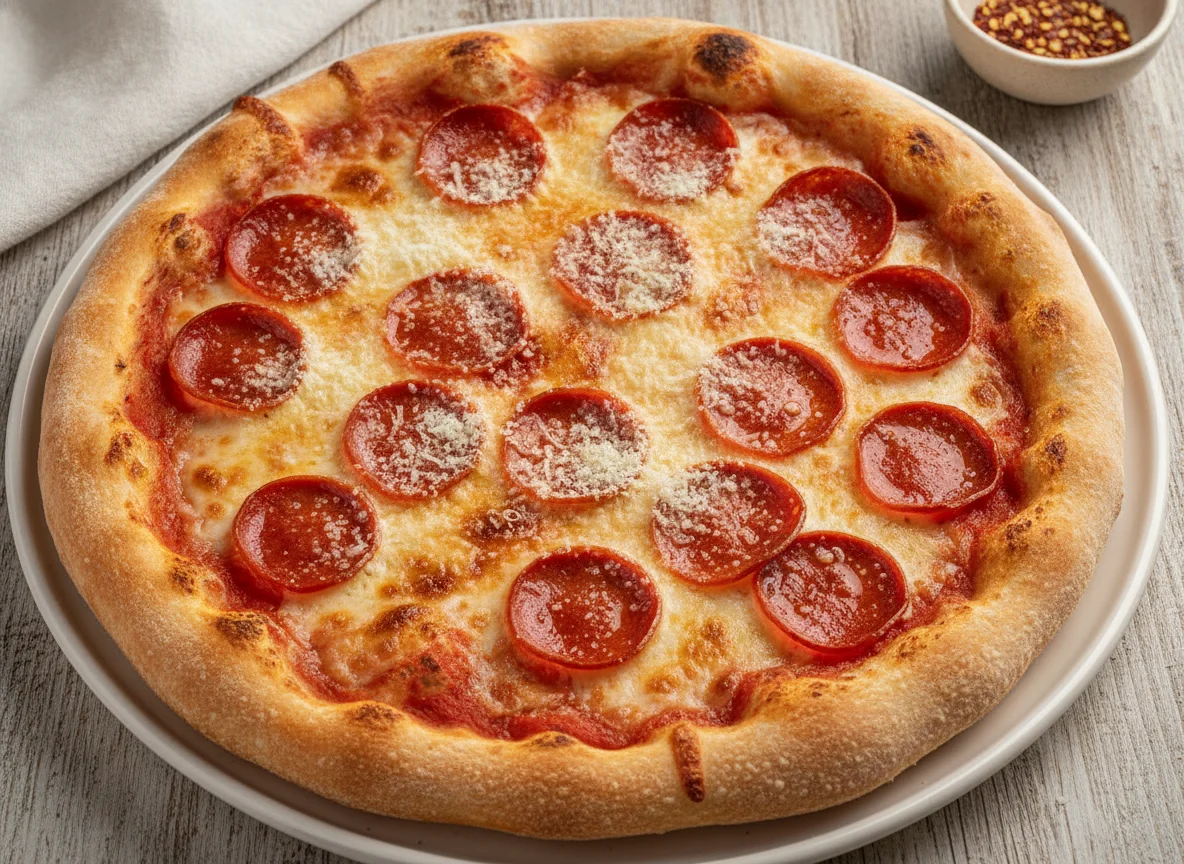 Pepperoni Pizza with Parmesan photo