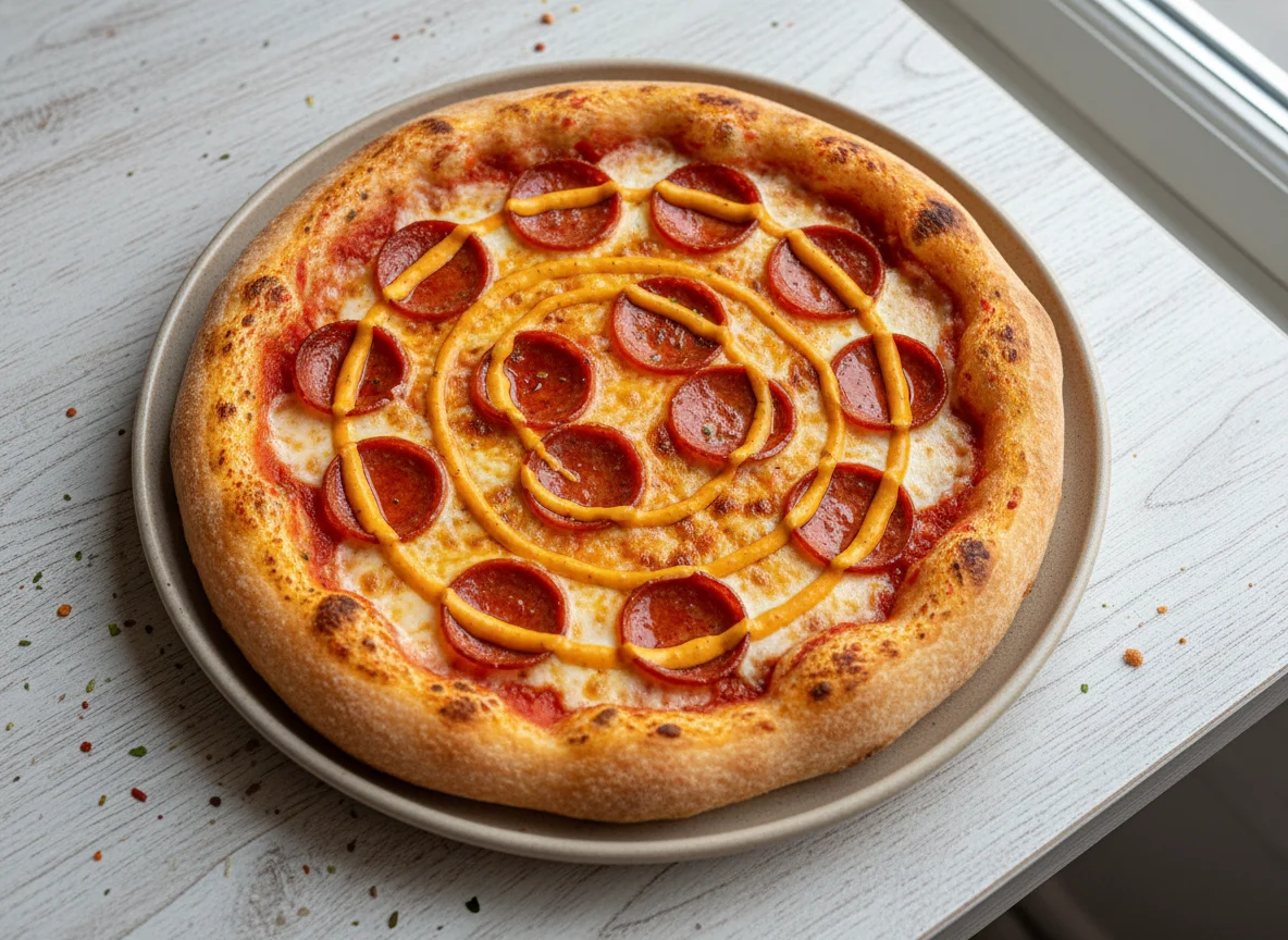 Pepperoni Pizza with Sauce photo