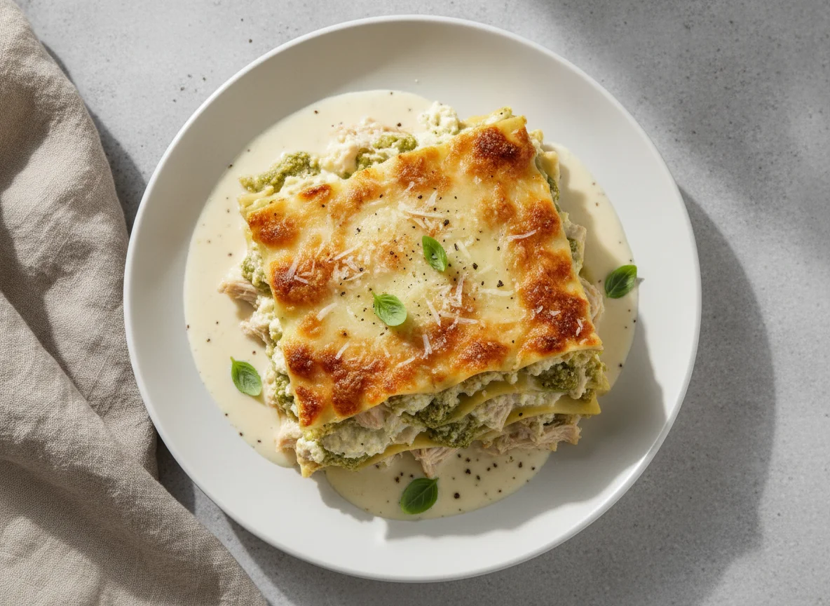 Pesto Chicken Lasagna with Alfredo Sauce photo