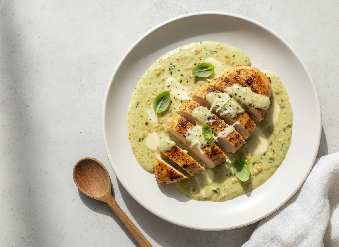 Pesto Chicken with Alfredo Sauce (1/14 portion) photo
