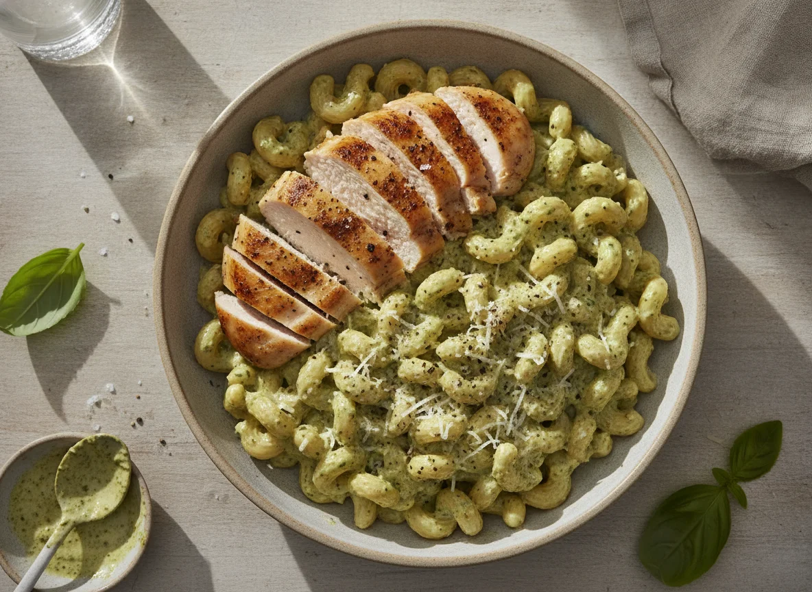 Pesto Chicken with Alfredo Sauce photo