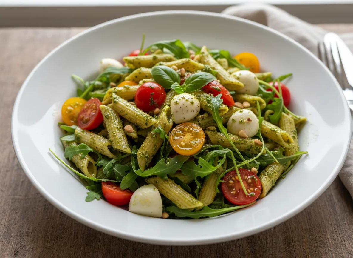 Pesto Pasta Salad with Mozzarella and Rocket photo