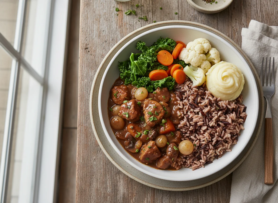 Pheasant Stew with Wild Rice and Vegetables photo