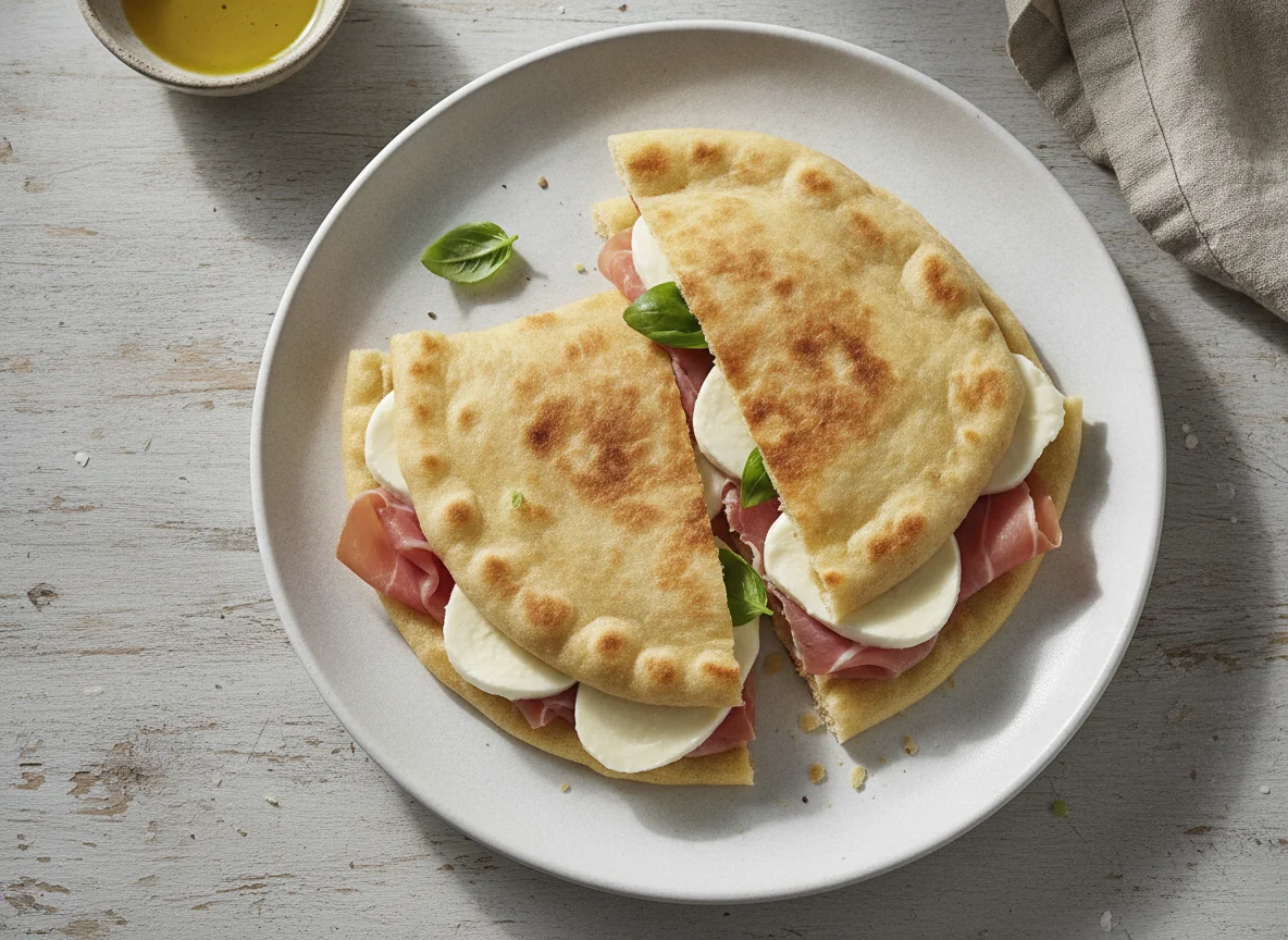 Piadina with ham and cheese photo