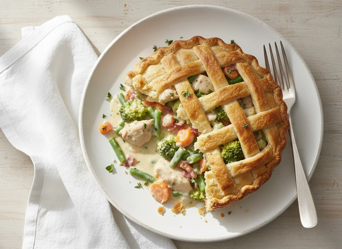 Pie with Creamy Mixed Vegetables photo
