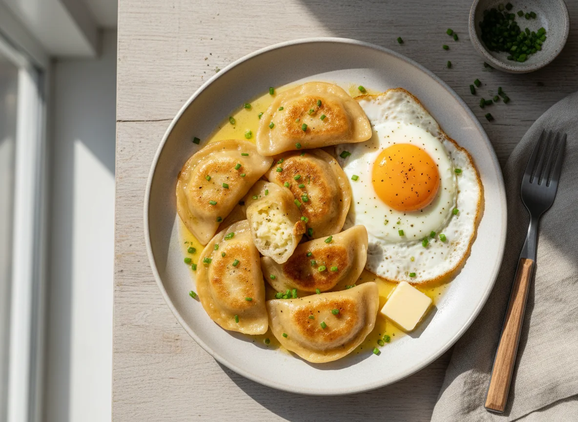 Pierogi with Fried Egg photo