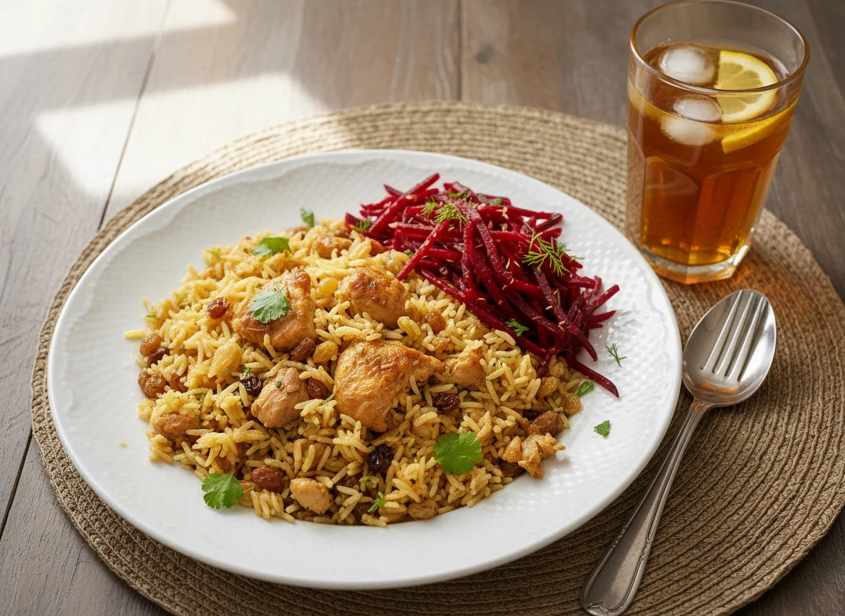 Pilaf with Shredded Beets photo