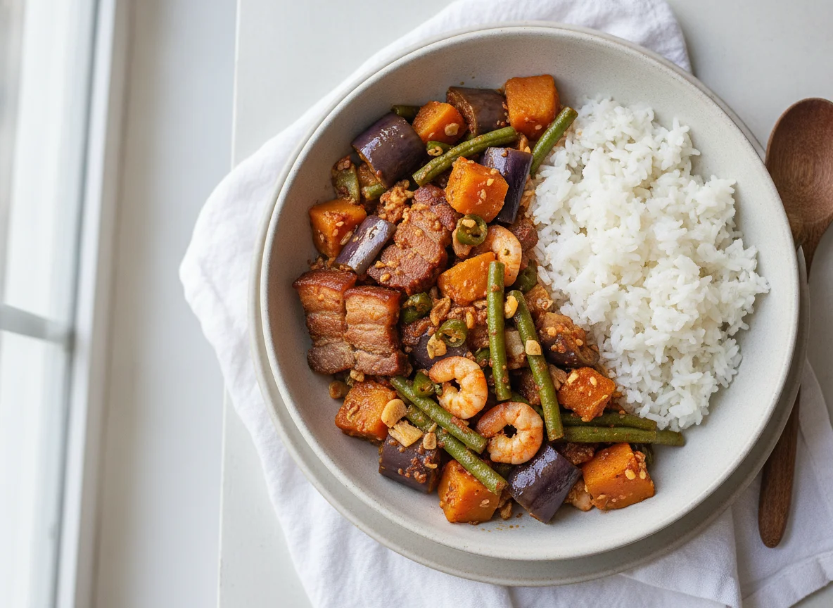 Pinakbet with White Rice photo