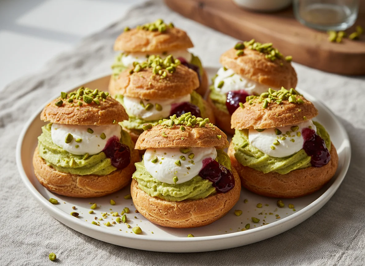Pistachio Choux Pastry photo