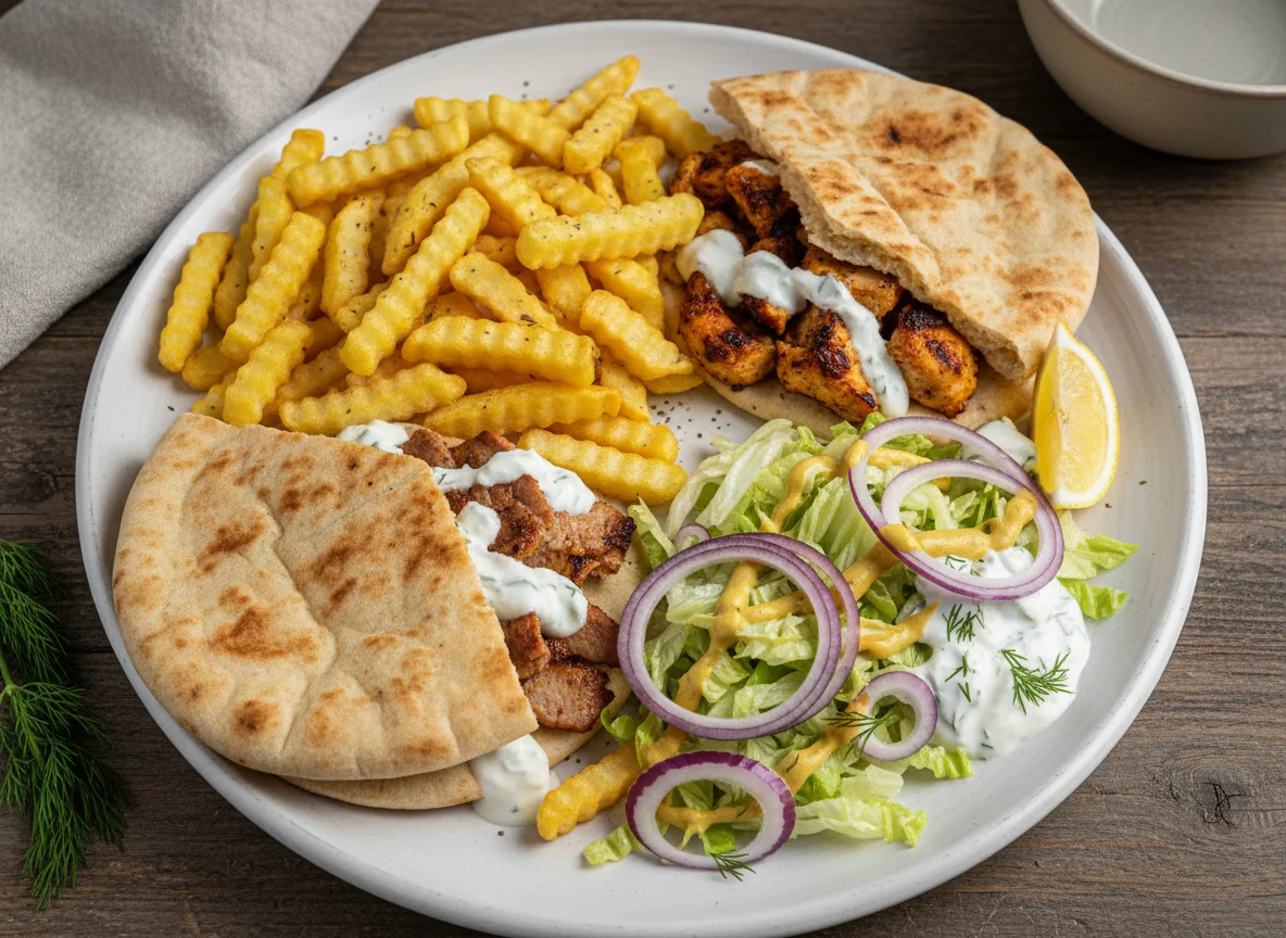 Pita Gyro/Kebab with Fries photo