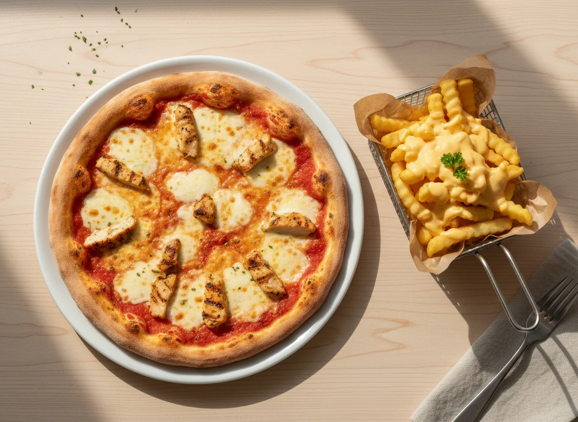 Pizza and Cheesy Chips photo