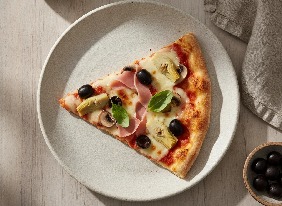 Pizza Capricciosa slice photo