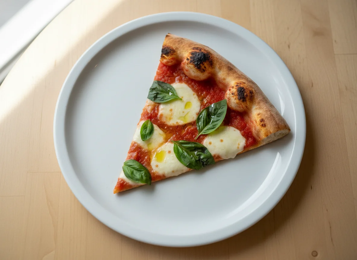 Pizza Margherita slice photo