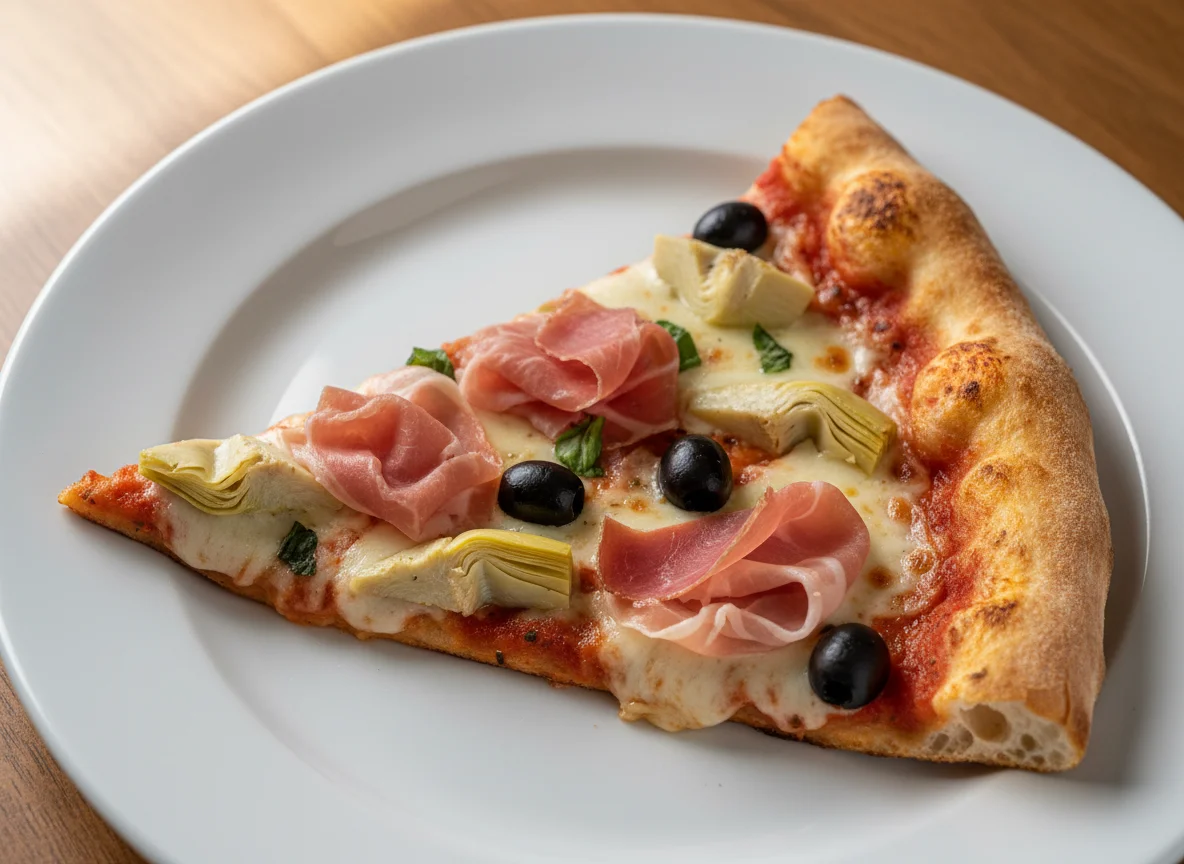 Pizza Slice with Artichoke and Ham photo