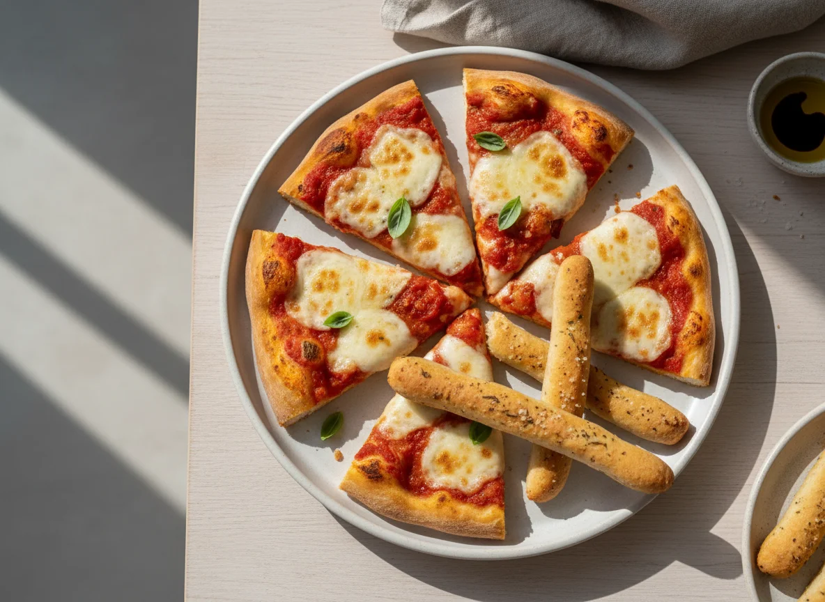 Pizza Slices with Bread photo