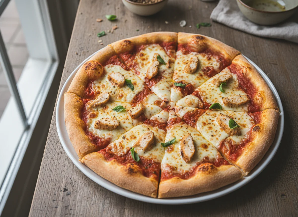 Pizza with Chicken and Cheese photo