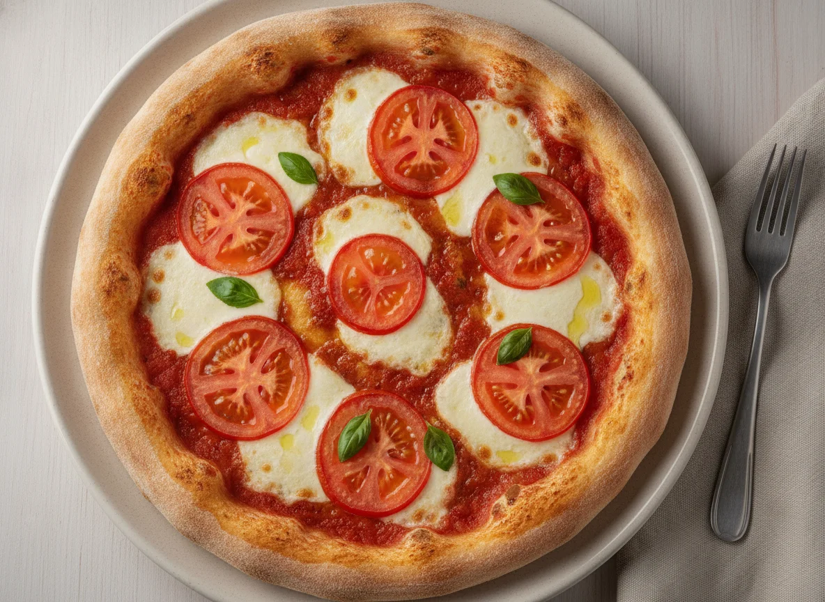 Pizza with Tomato and Cheese photo