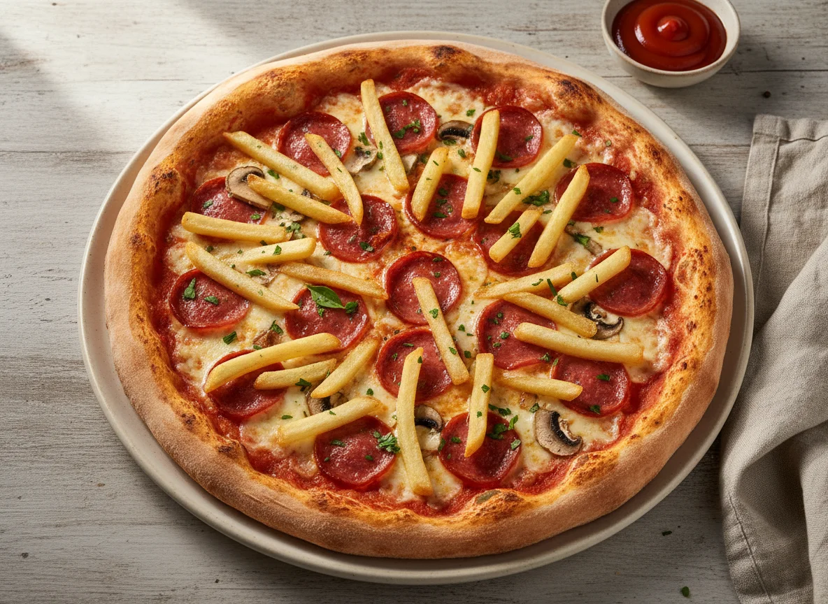 Pizza with various toppings photo