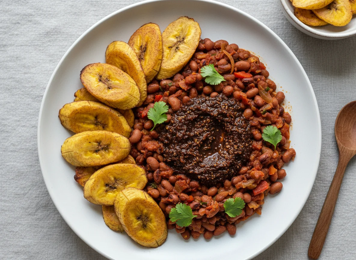 Plantain and Beans with Shito photo