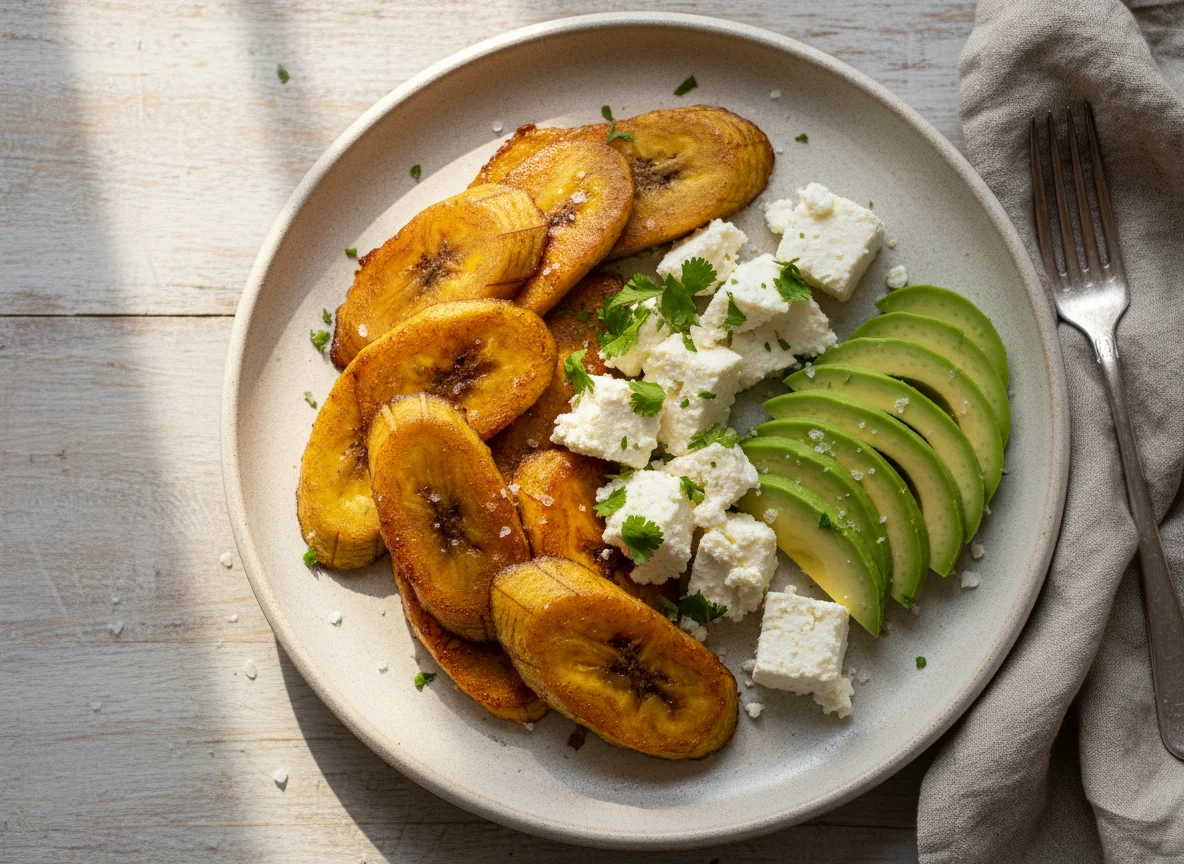Plantain, Cheese, and Avocado Plate photo