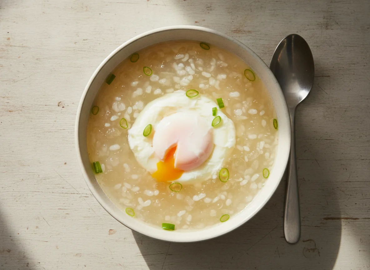 Poached Egg with Fermented Rice Soup photo