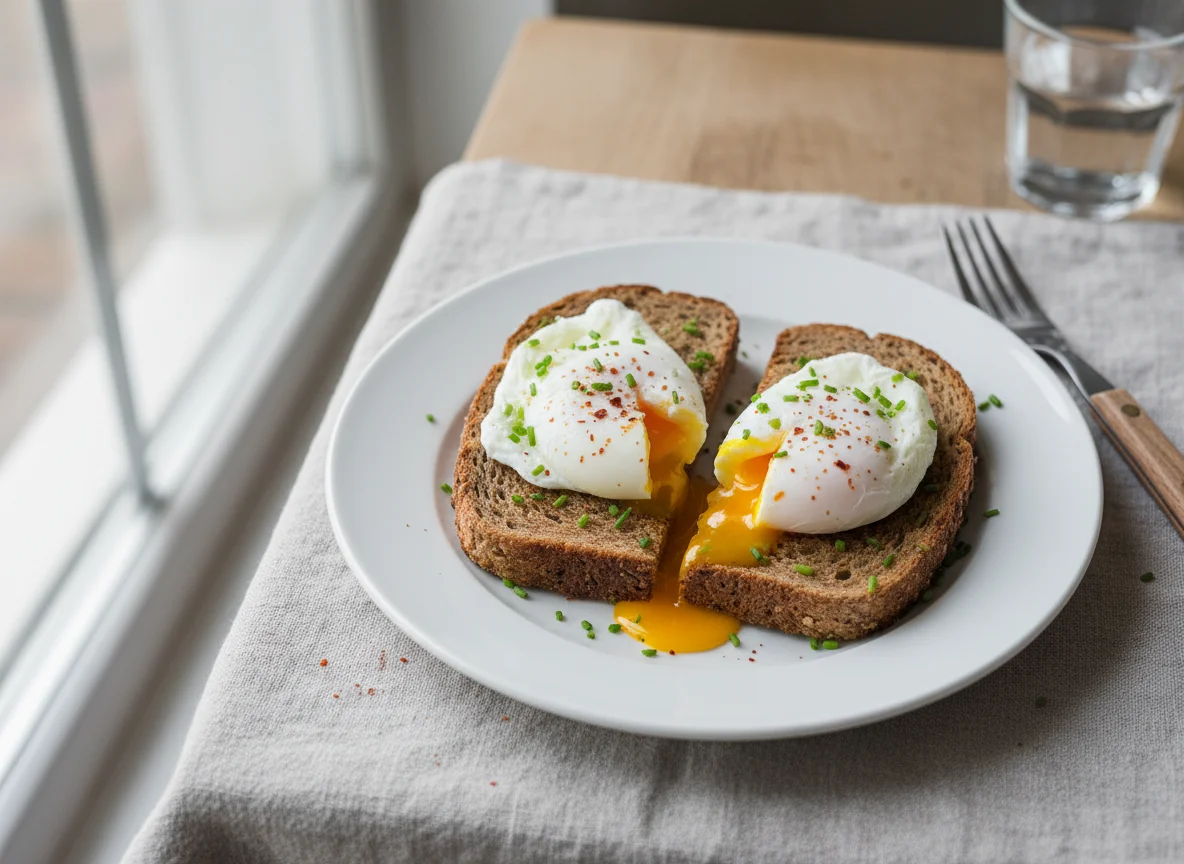 Poached Eggs on Wholemeal Toast photo