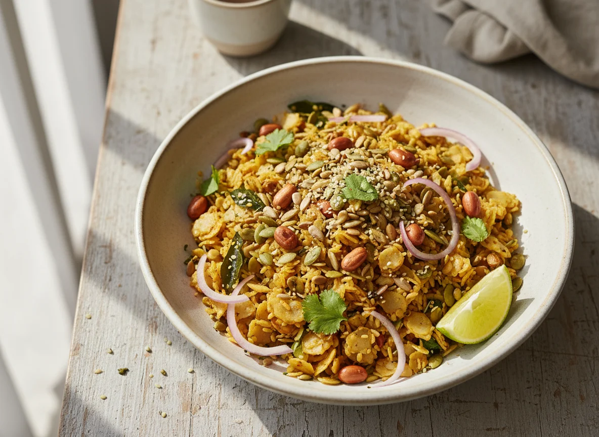 Poha with Mixed Nuts and Seeds photo