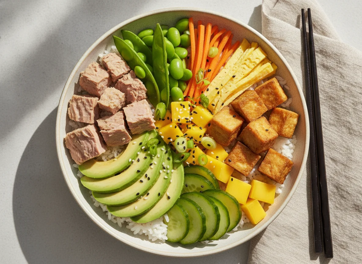 Poke Bowl with Tuna and Tofu photo