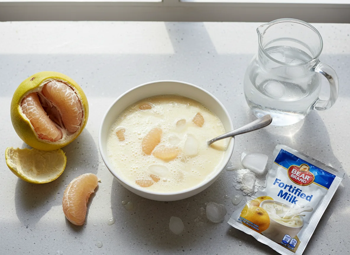 Pomelo with Bear Brand Milk photo