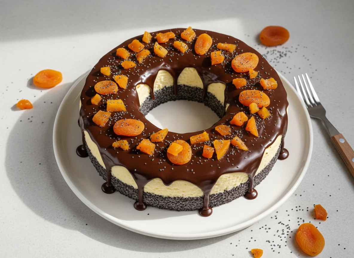 Poppy Seed and Cheese Cake with Dried Apricots photo