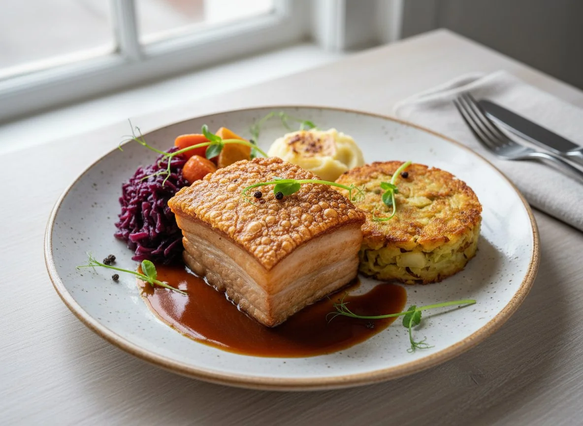 Pork Belly with Bubble and Squeak photo