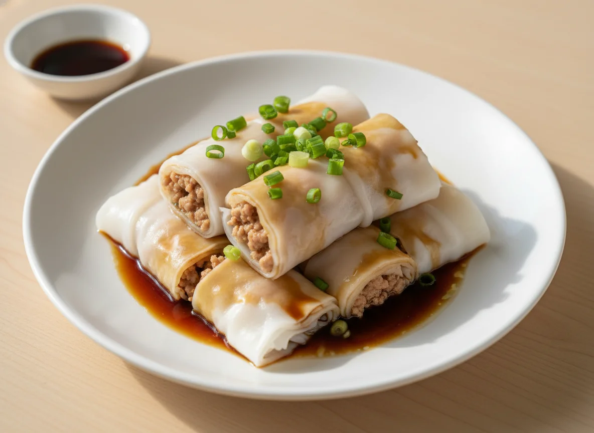 Pork Cheong Fun (Rice Noodle Rolls) photo