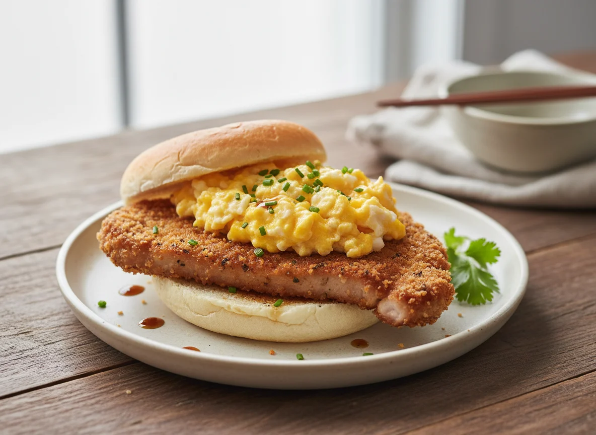 Pork Chop Bun with Egg photo