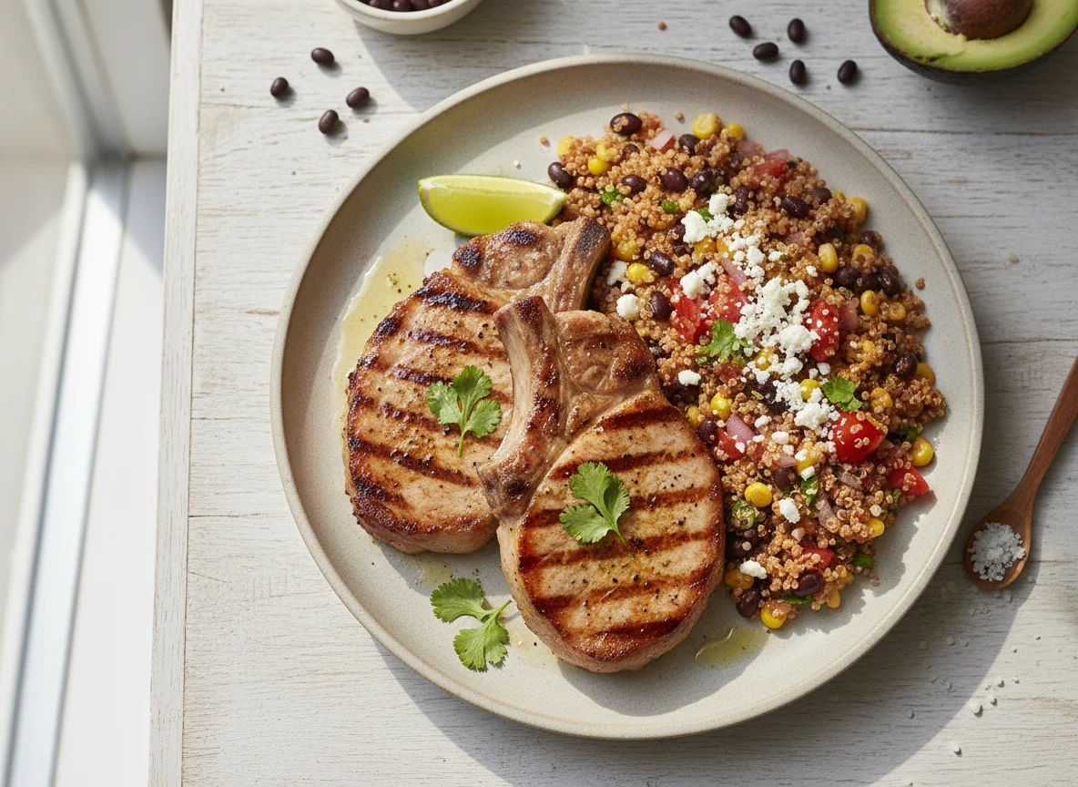 Pork Chops with Mexican-style Quinoa photo