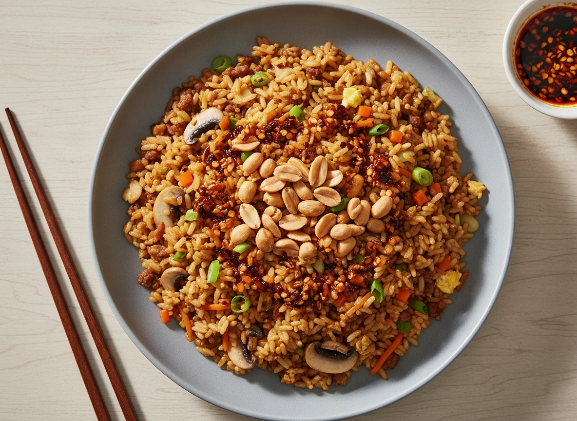 Pork Fried Rice with Peanuts and Chilli Oil photo