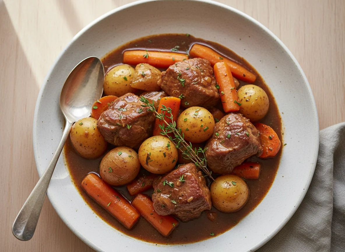 Pork or Beef Stew with Carrots and Potatoes photo