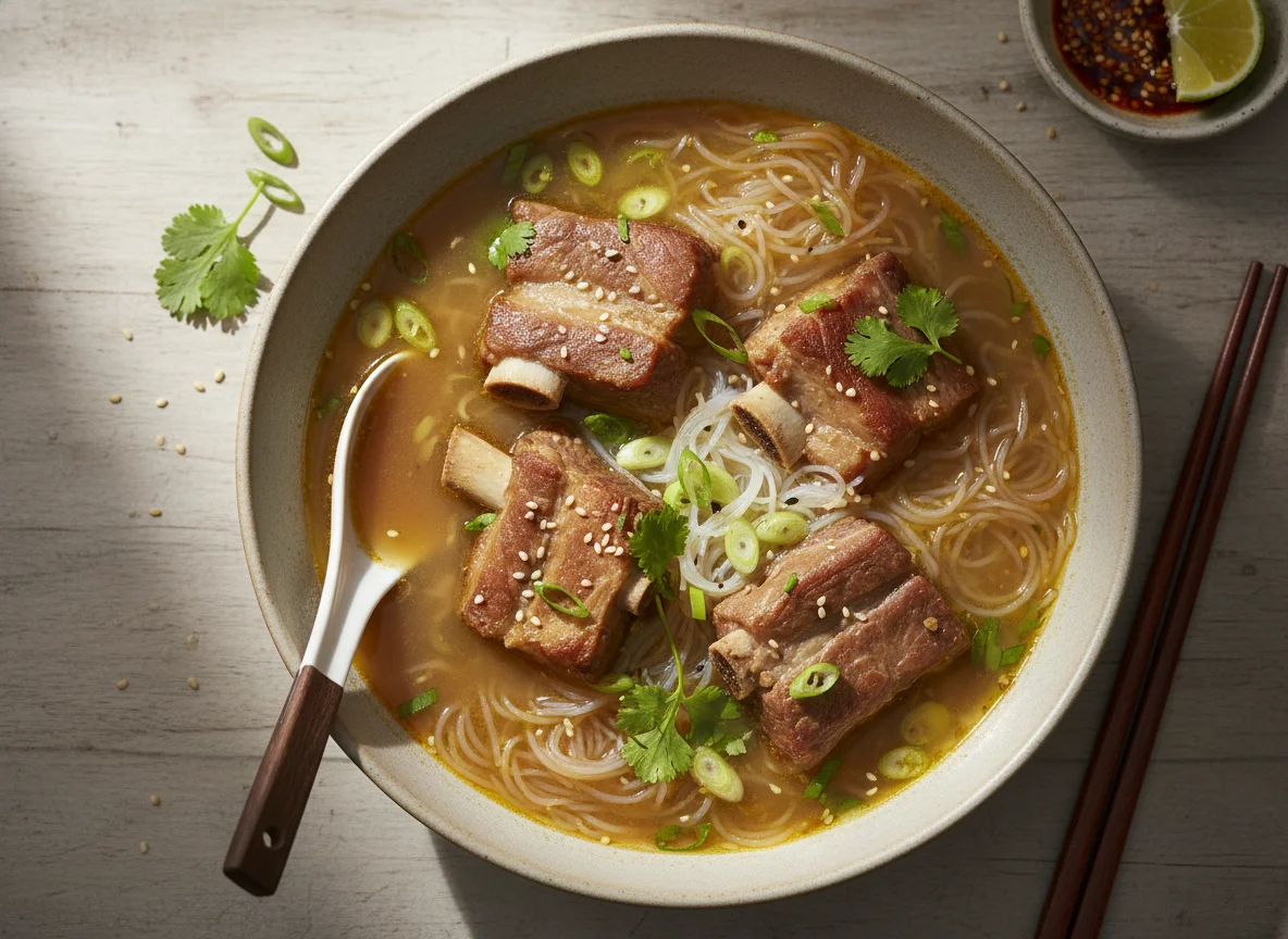 Pork Ribs Soup with Vermicelli photo