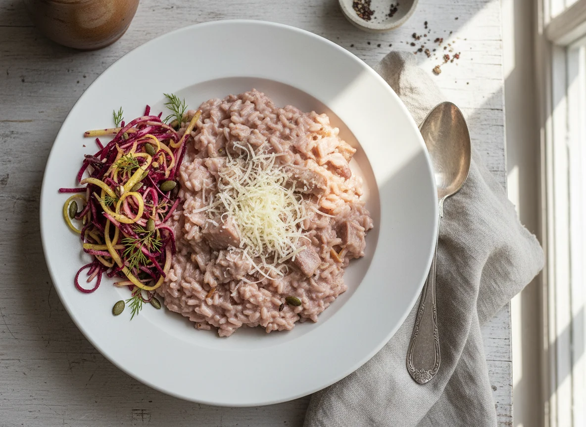 Pork Risotto with Beetroot Salad photo