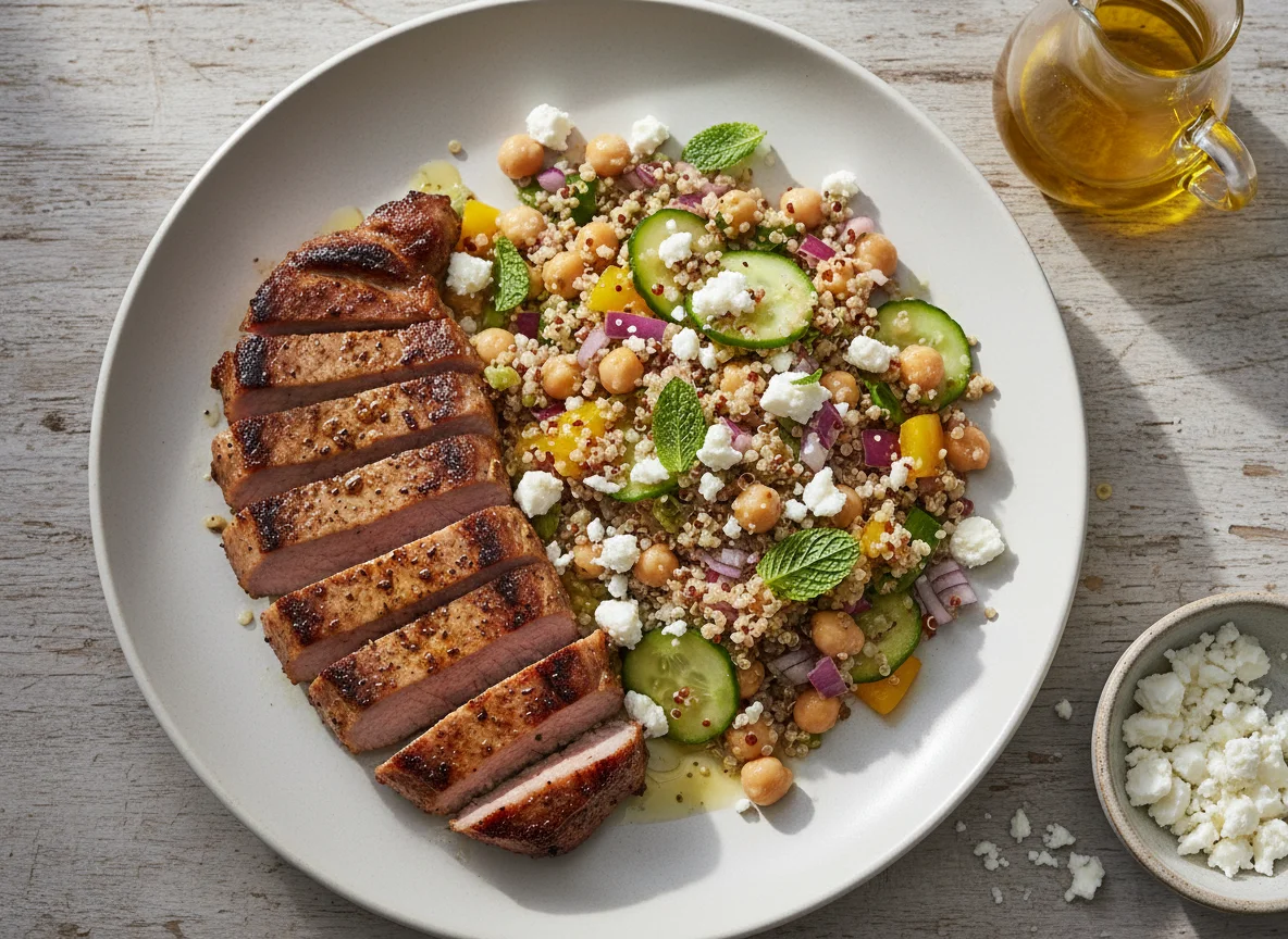 Pork Steak and Quinoa Salad photo