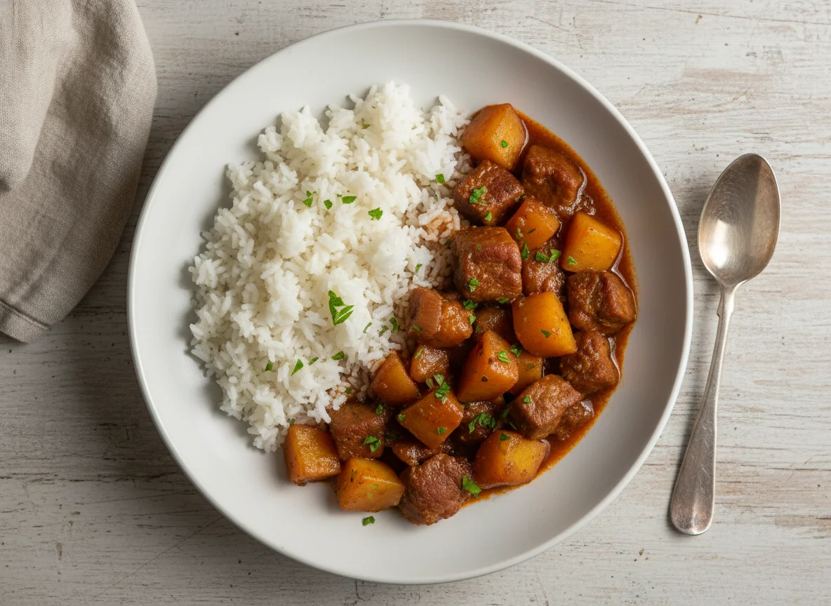 Pork Stew with Potatoes and Rice photo